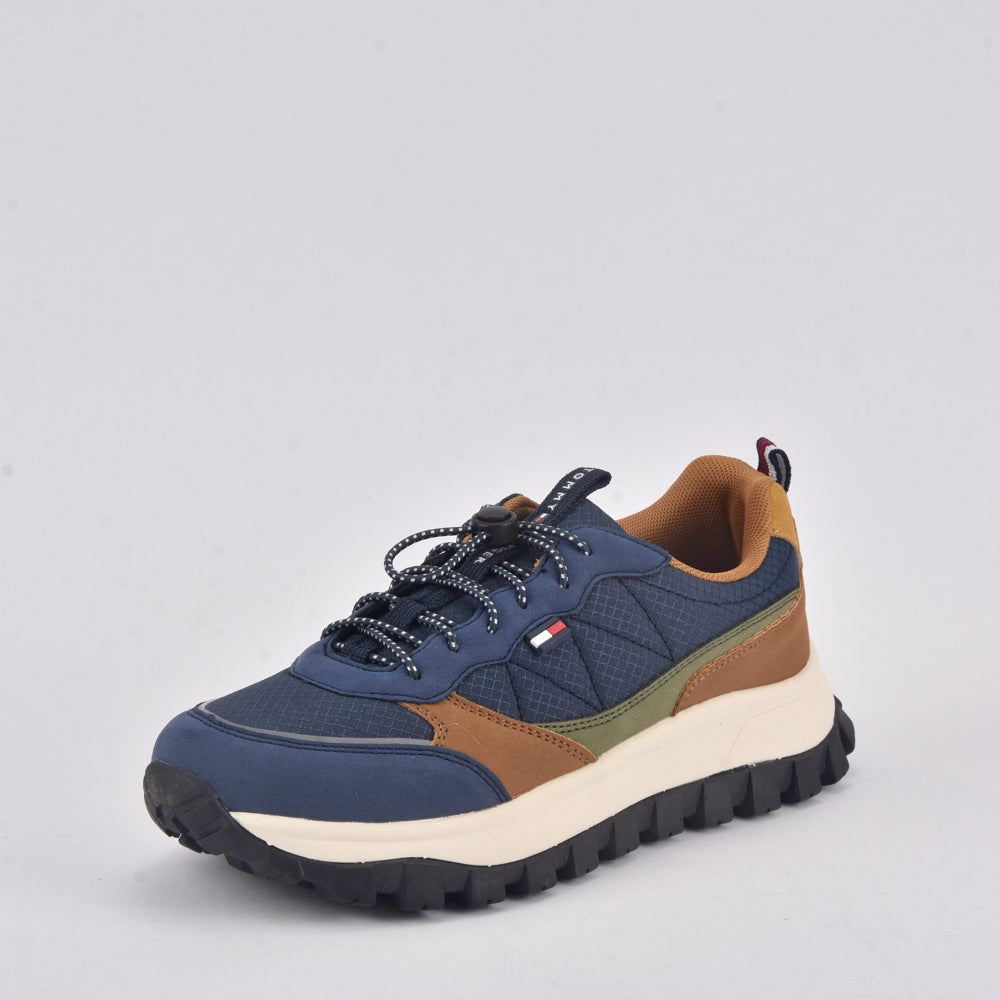 TOMMY HILFIGER LOW CUT LACE UP Y264BLUECOGNAC