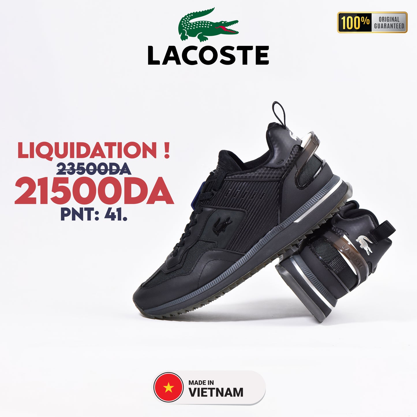 BASKETS LACOSTE COURT BREAK 0321 1 SMA BLK/SLV